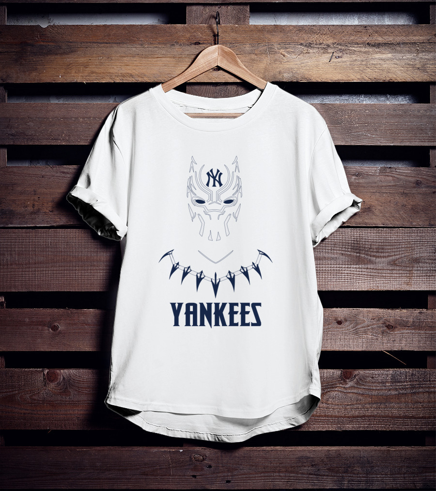 New York Yankees Black Panther Fan Logo Mashup T-Shirt
