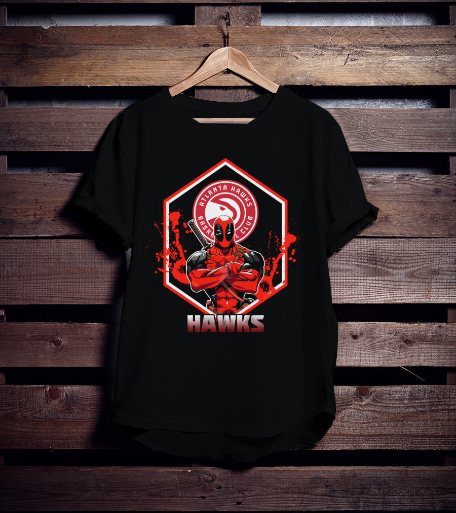 Deadpool Atlanta Hawks Bash Club Fans T-Shirt
