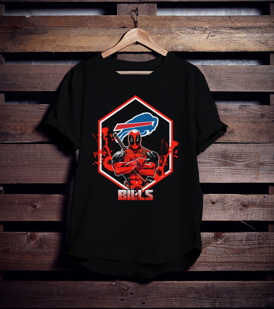 Deadpool Buffalo Bills Fans Crossover T-Shirt