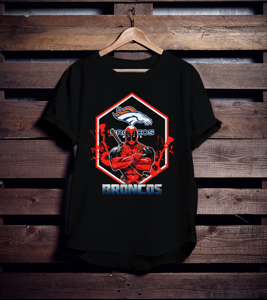 Deadpool Broncos Fans Hexagon T-Shirt