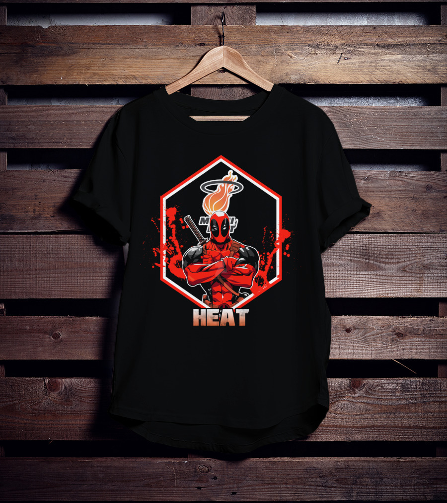 Deadpool Miami Heat Crossover T-Shirt