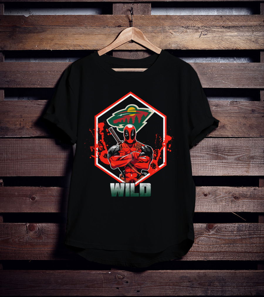 Deadpool Minnesota Wild Crossover Logo Fan T-Shirt