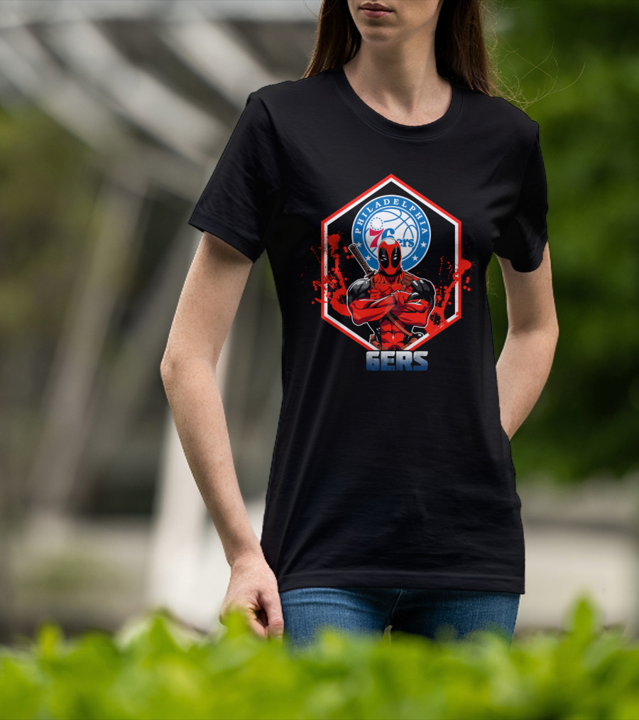 Deadpool Philadelphia 76ers Fans 6Ers Basketball T-Shirt