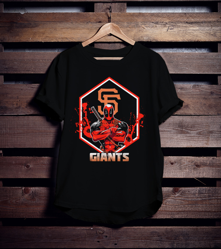 Deadpool San Francisco Giants Crossover Graphic Fan T-Shirt