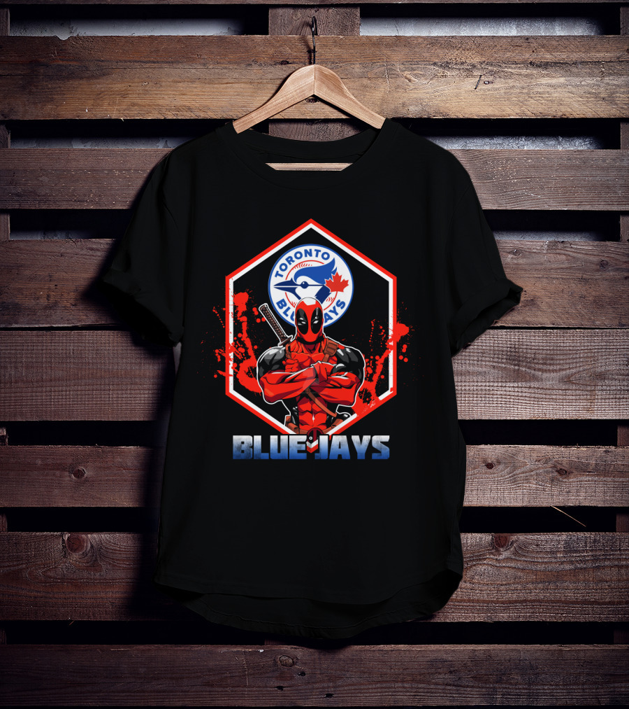 Deadpool Toronto Blue Jays Fans Crossover Marvel Baseball T-Shirt