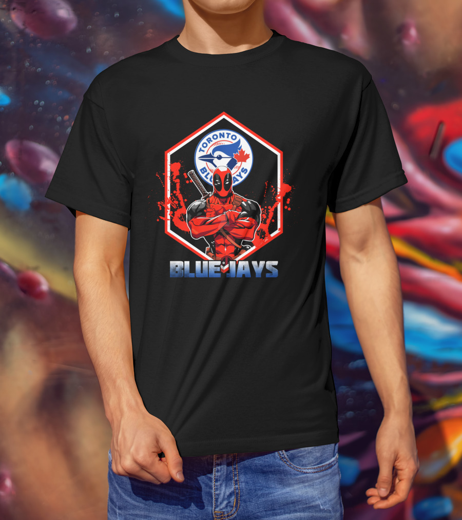 Deadpool Toronto Blue Jays Fans Crossover Marvel Baseball T-Shirt
