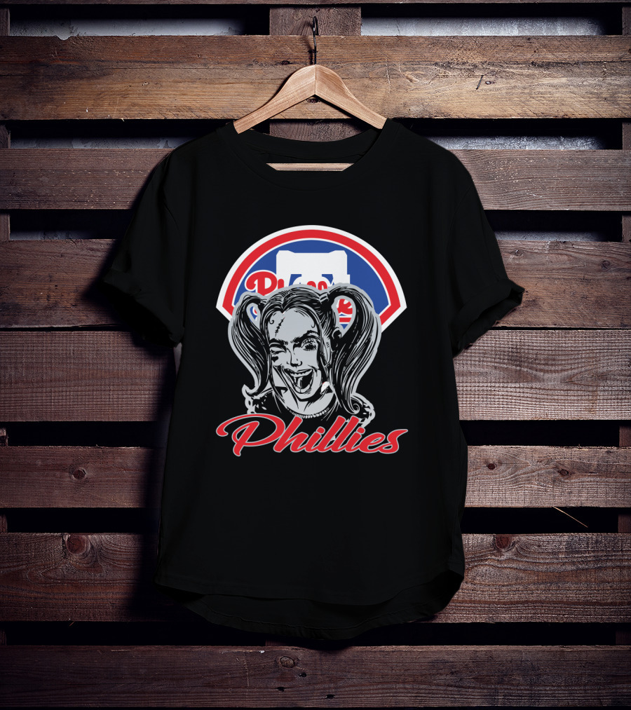 Harley Quinn Phillies Fan Philadelphia Phillies Logo Pigtails T-Shirt