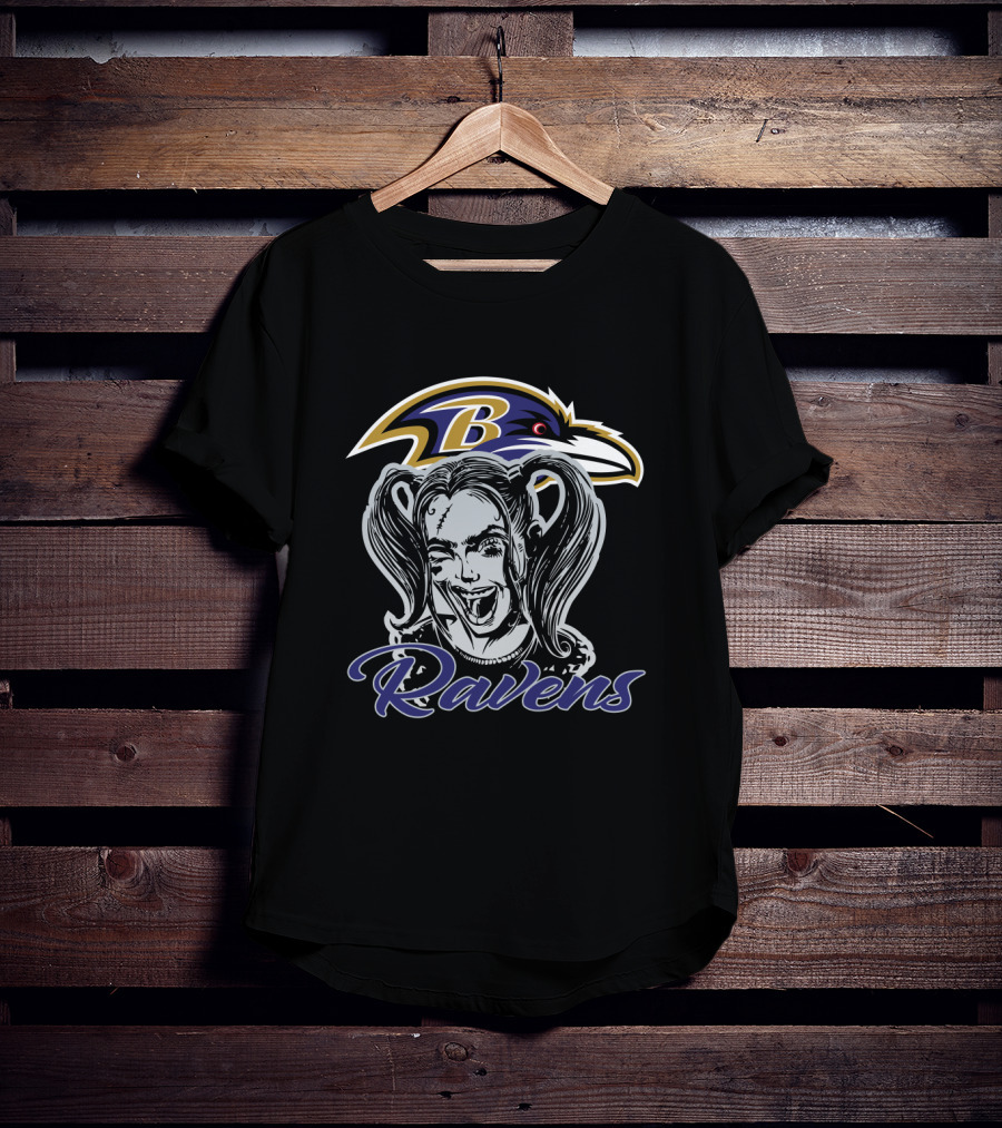 Baltimore Ravens Harley Quinn Joker Style Fans T-Shirt