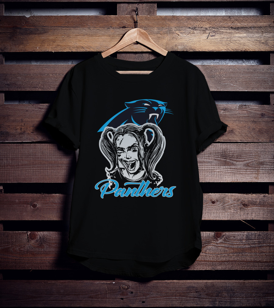 Harley Quinn Panthers Carolina Football Fan T-Shirt