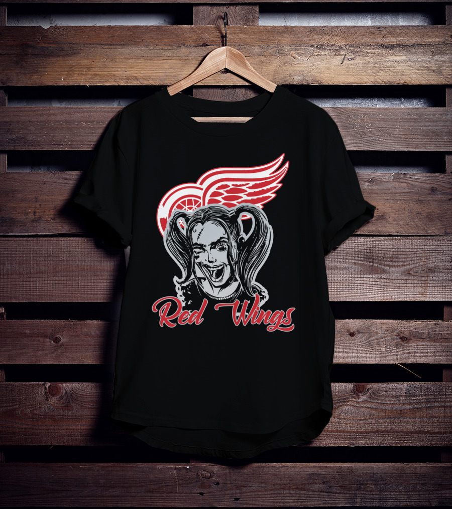 Harley Quinn Red Wings Fans T-Shirt