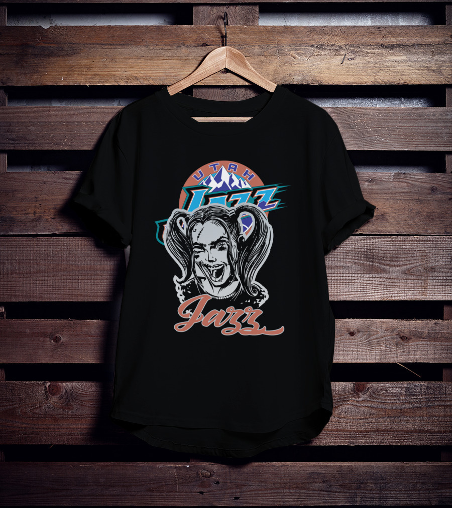 Utah Jazz Harley Quinn Crossover Enthusiasts T-Shirt