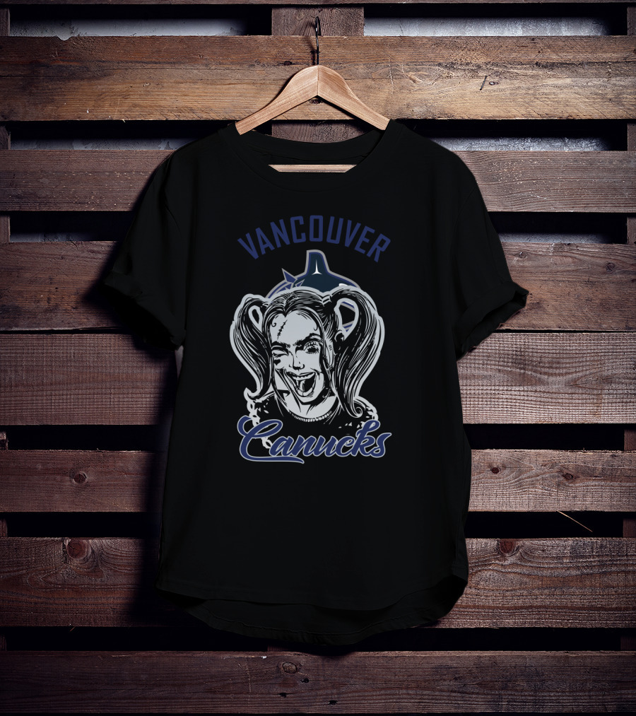 Vancouver Canucks Harley Quinn Fan Art Enthusiast T-Shirt