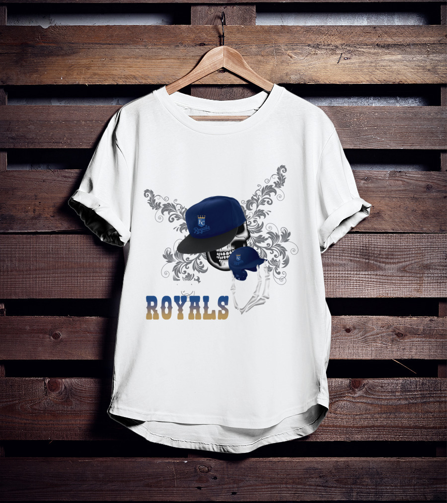Kansas City Royals Skeleton Hat Fear The Royals T-Shirt