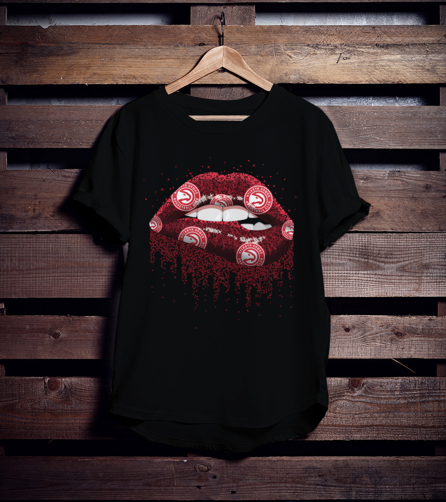 Atlanta Hawks Basketball Lips Fan Style T-Shirt