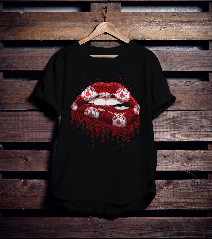 Boston Red Sox Glitter Lips Fan T-Shirt