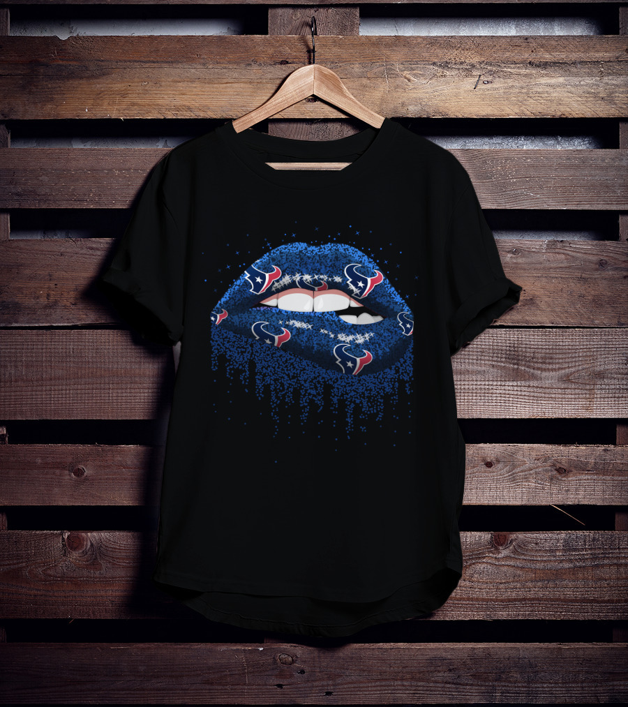 Glittery Houston Texans Lips T-Shirt