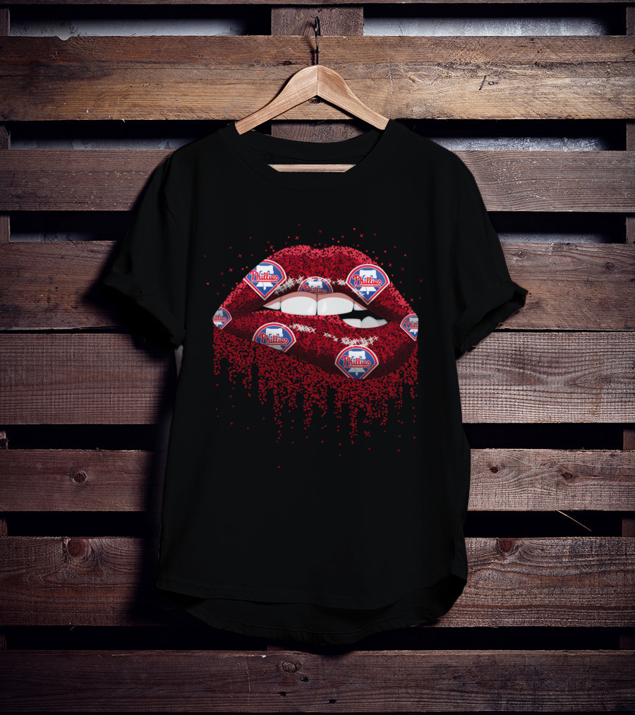 Philadelphia Phillies Glitter Lips Fan T-Shirt