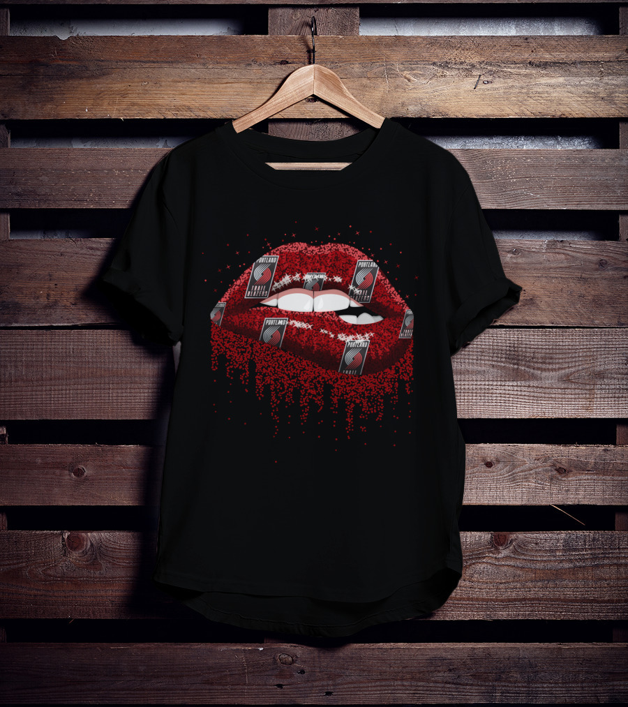 Portland Trail Blazers Red Lips Logo T-Shirt