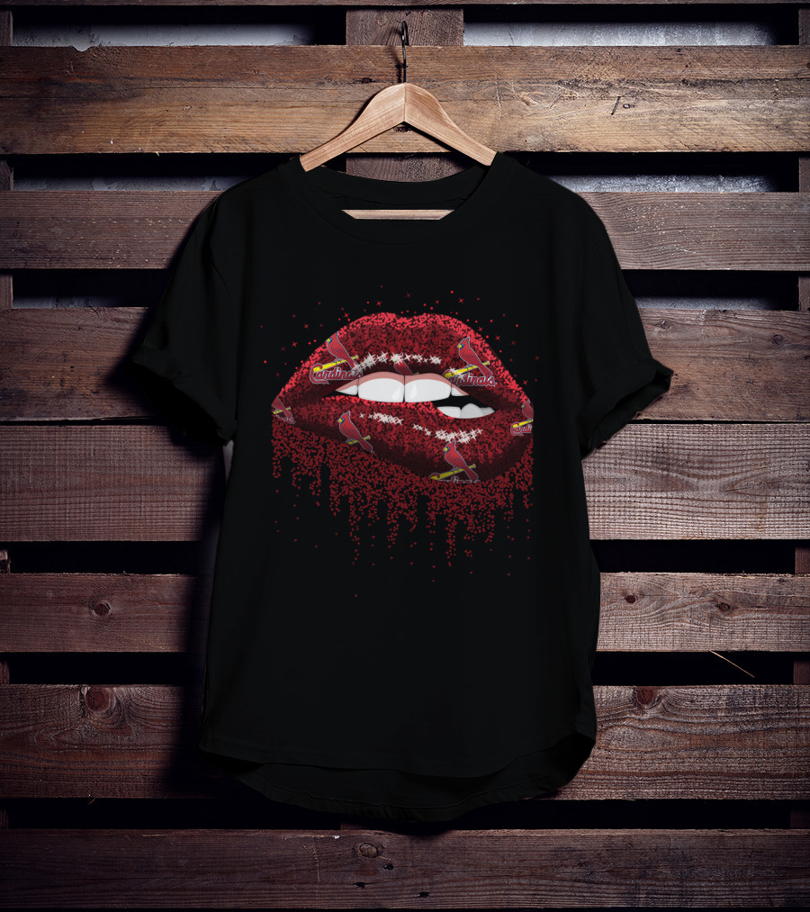 St. Louis Cardinals Glitter Lips Fan Lipstick T-Shirt