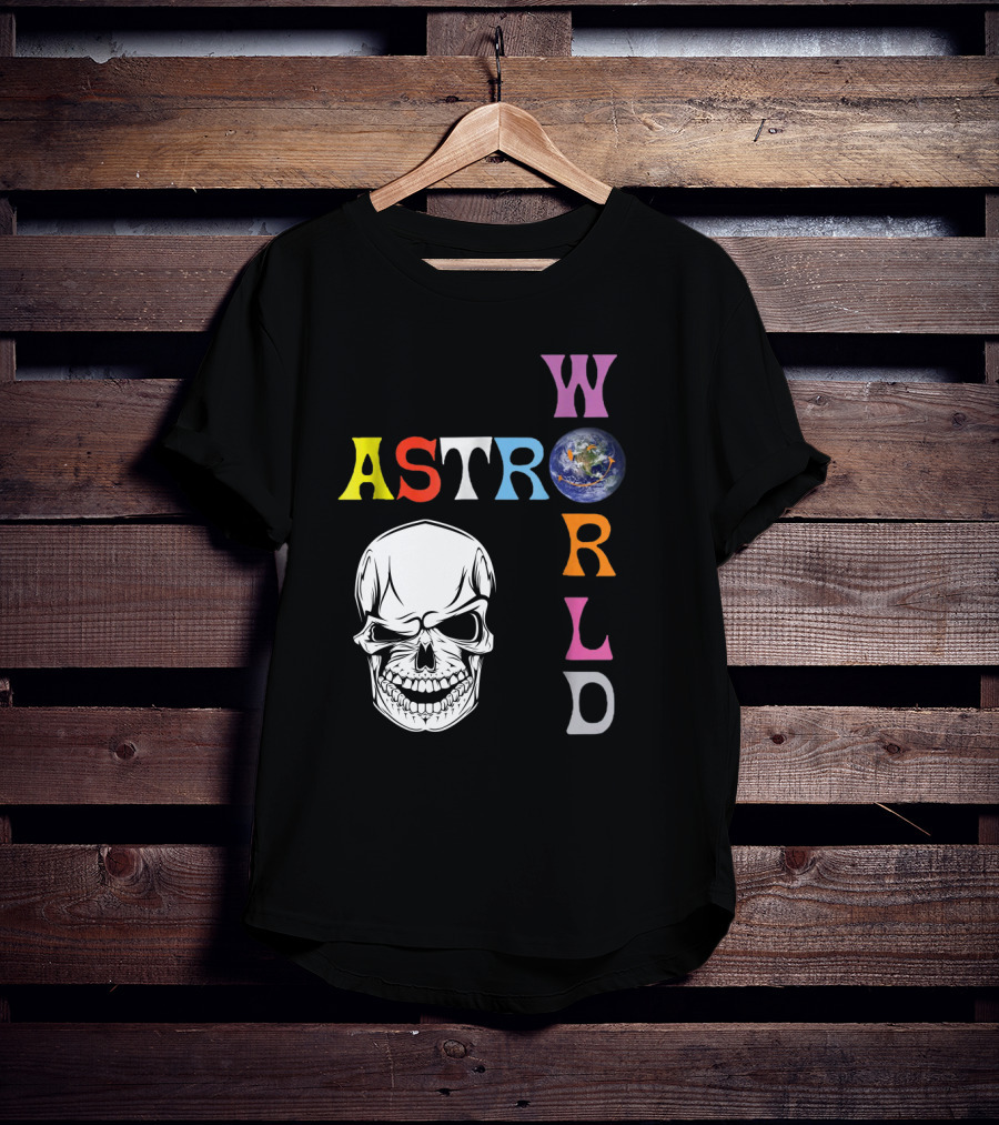 Astroworld Lettering Skull Earth Graphic Travis Scott T-Shirt