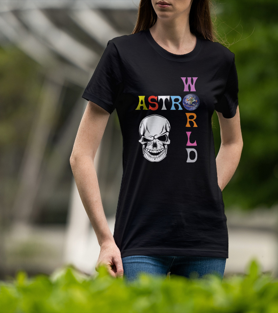 Astroworld Lettering Skull Earth Graphic Travis Scott T-Shirt