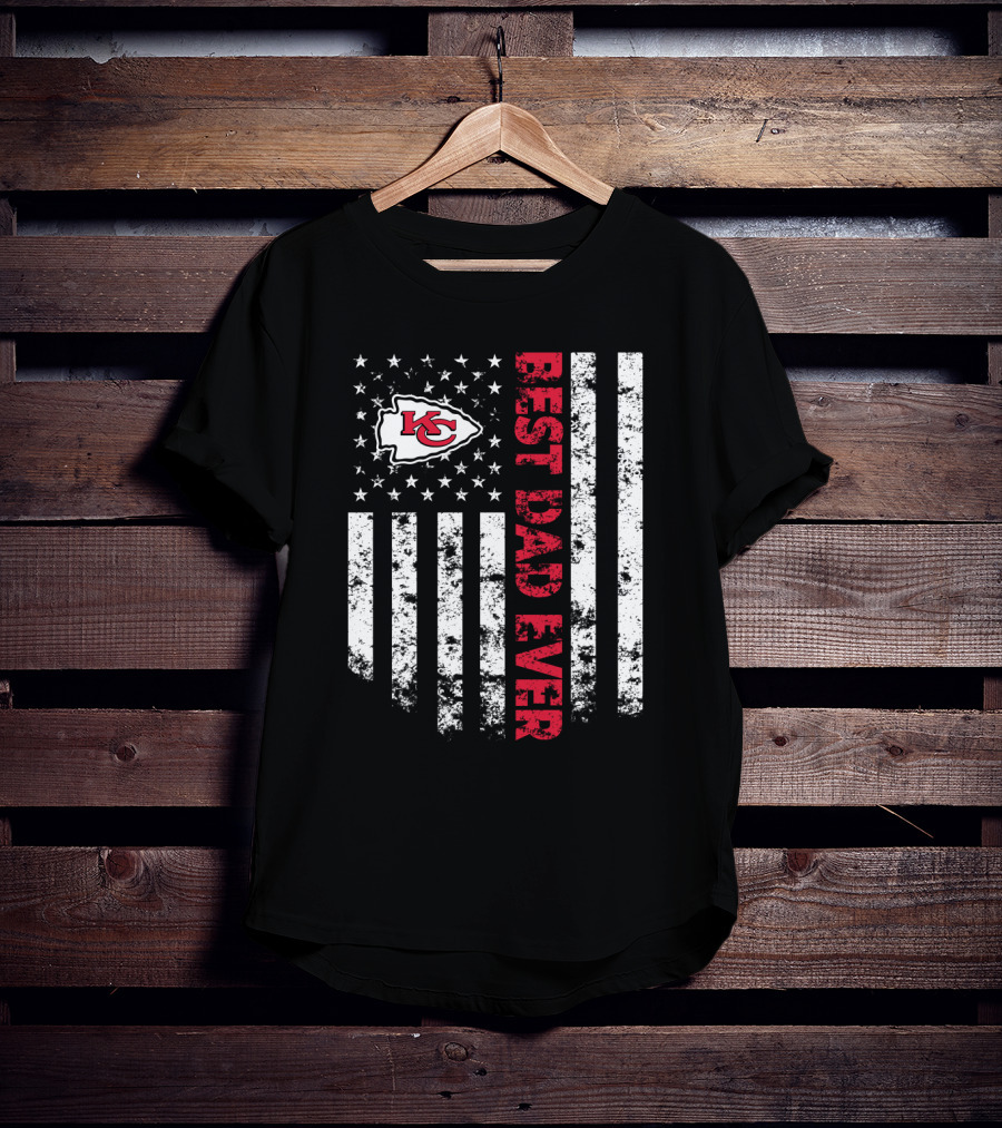 Kansas City Chiefs Best Dad Ever Flag T-Shirt