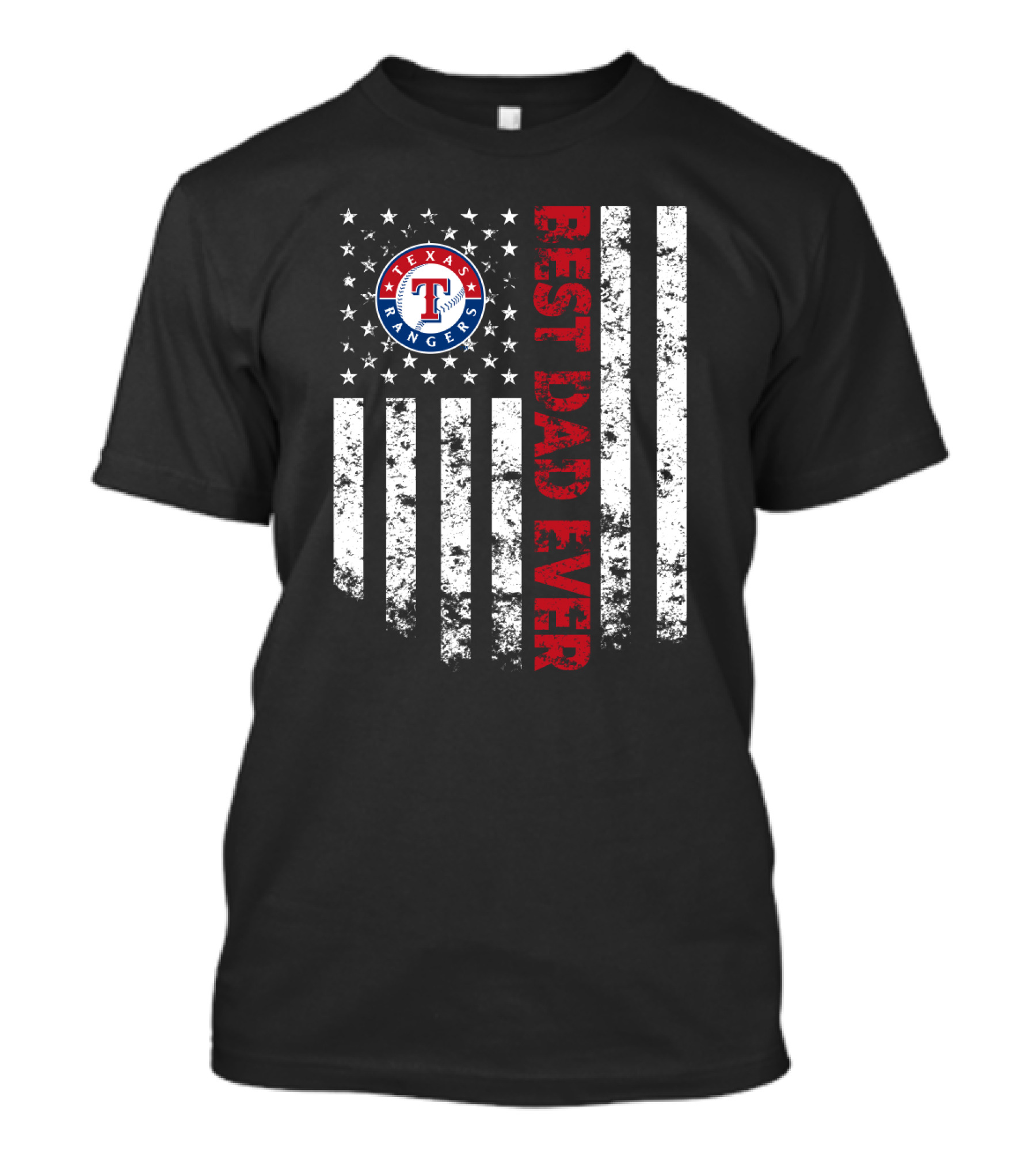 Best Texas Rangers Dad Ever American Flag T-Shirt
