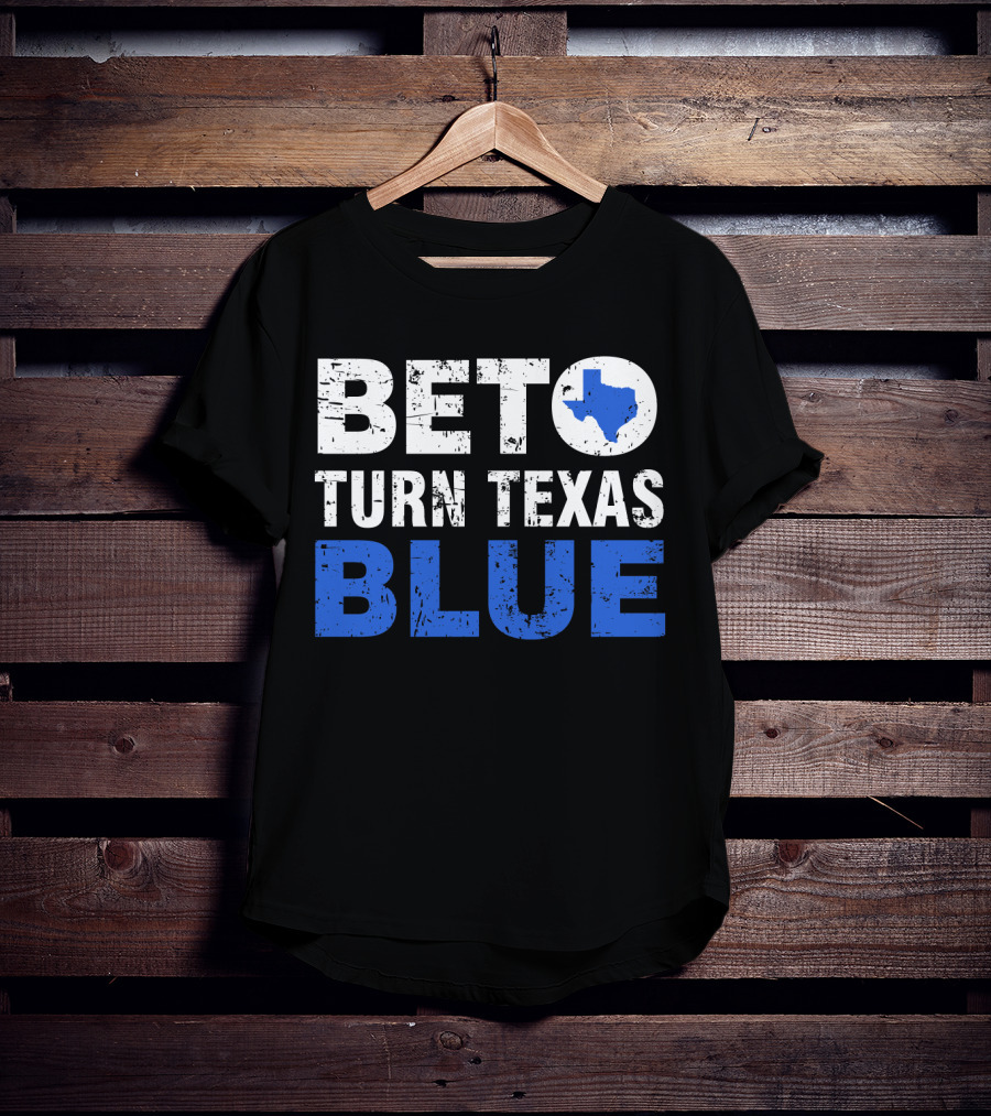 Beto O'Rourke Turn Texas Blue State Outline T-Shirt