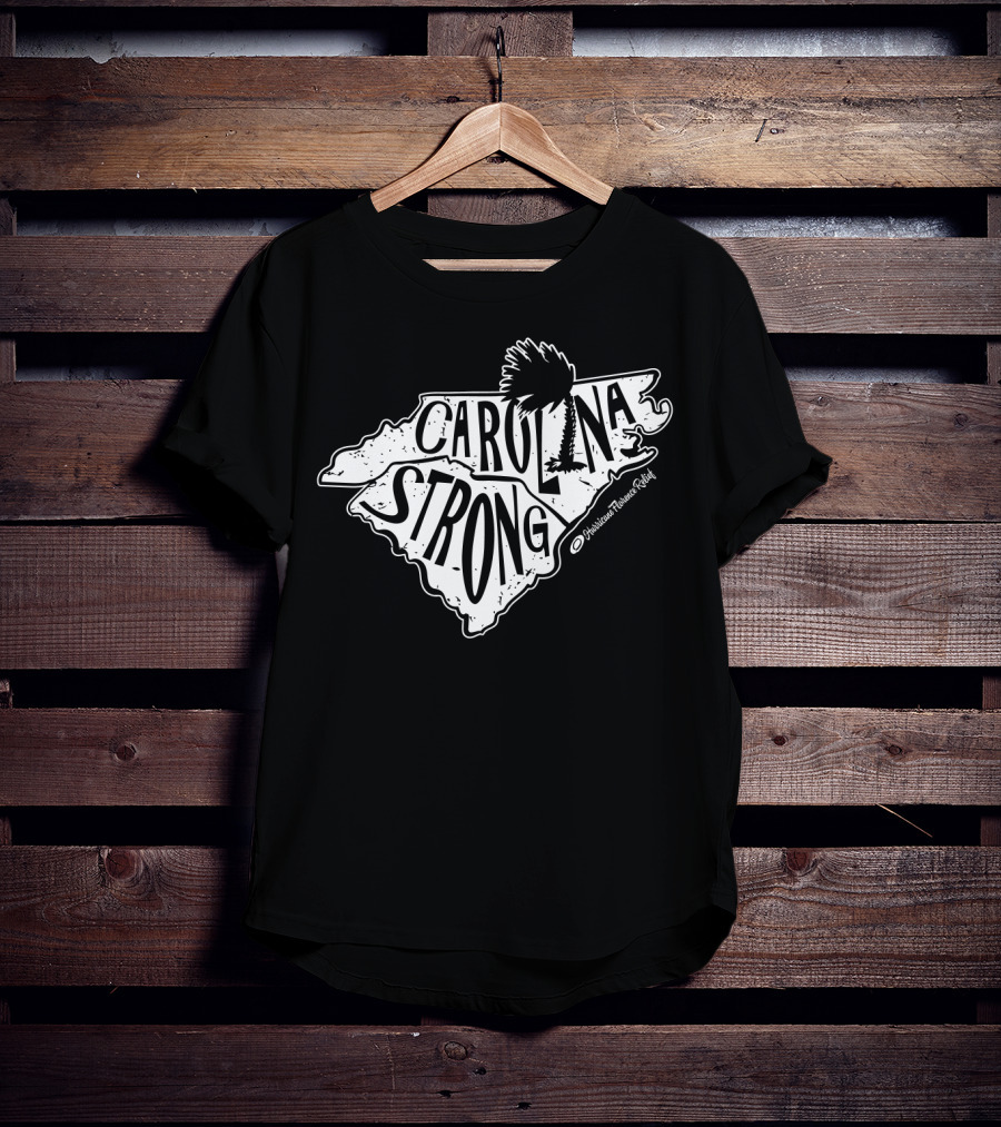 Carolina Strong Hurricane Florence Relief Map Design With Palmetto T-Shirt