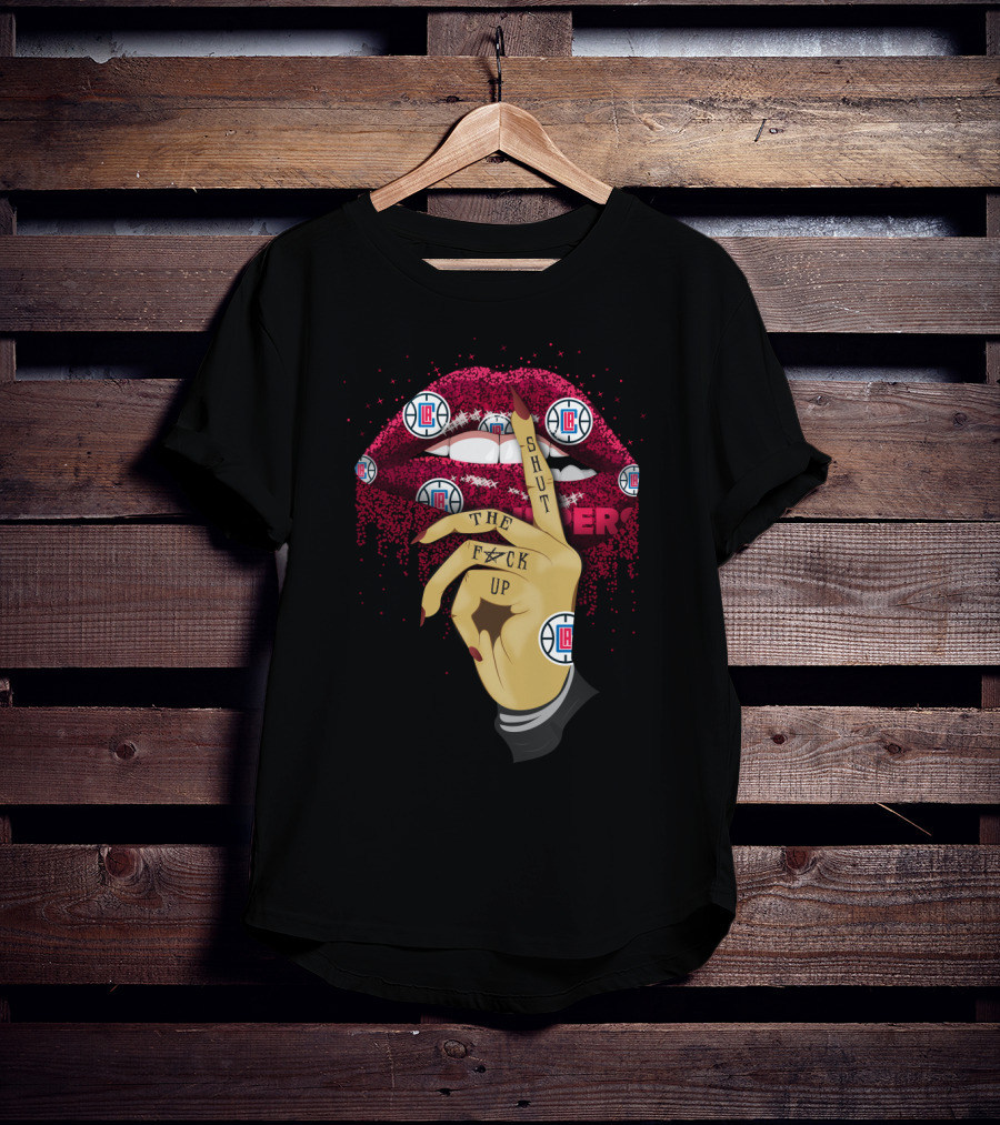 La Clippers Lips Shut Up Gesture T-Shirt
