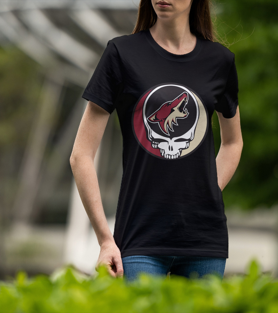 Grateful Dead Arizona Coyotes Logo Skull T-Shirt