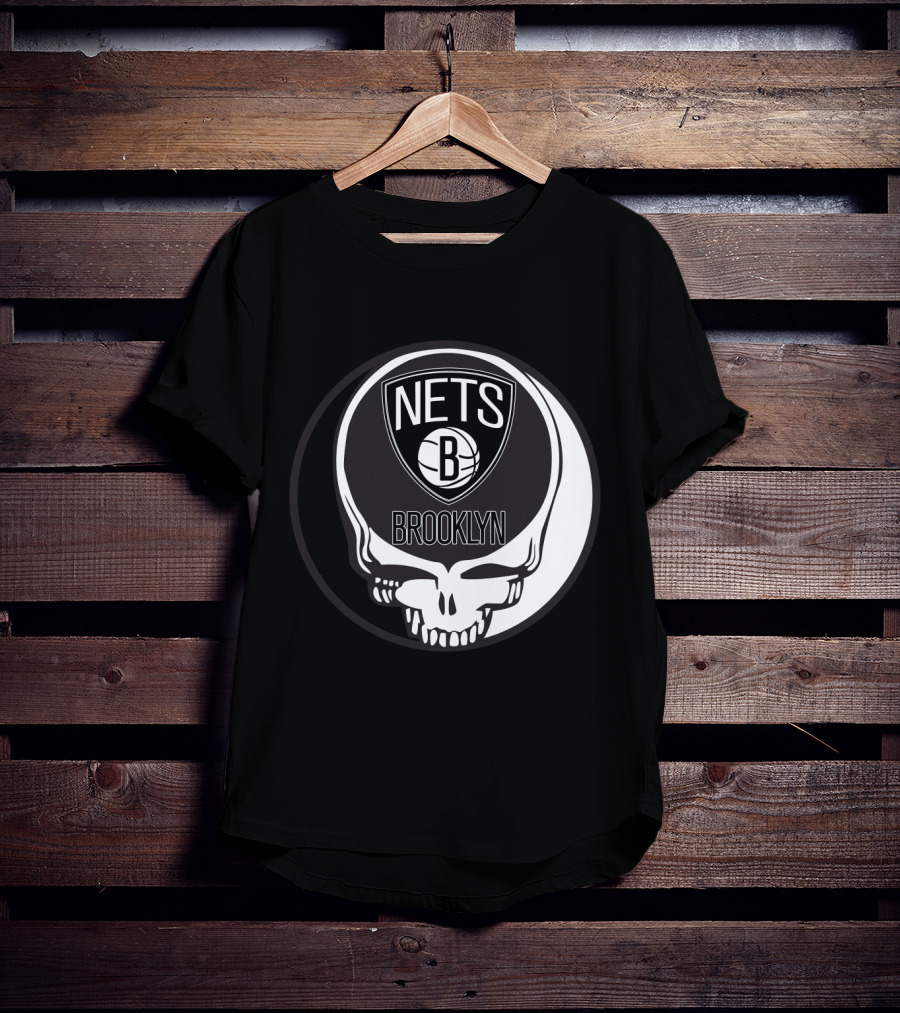 Brooklyn Nets Grateful Dead Skull T-Shirt