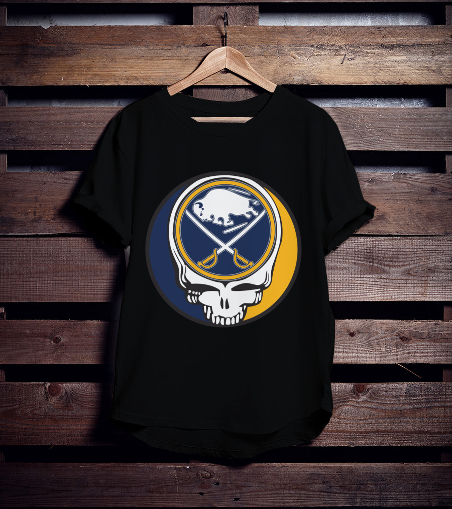 Buffalo Sabres Logo With Grateful Dead Skull Design For Fans T-Shirt