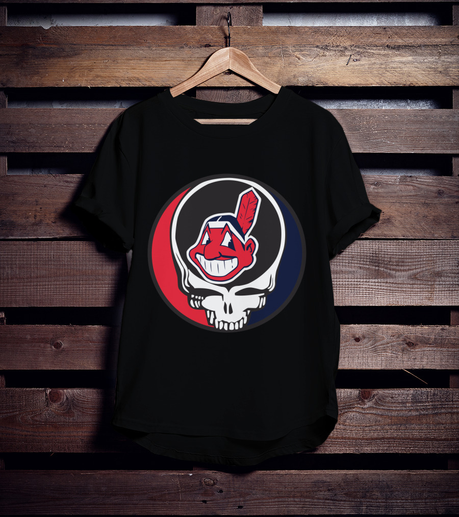 Grateful Dead Cleveland Indians Skull Logo Fusion T-Shirt
