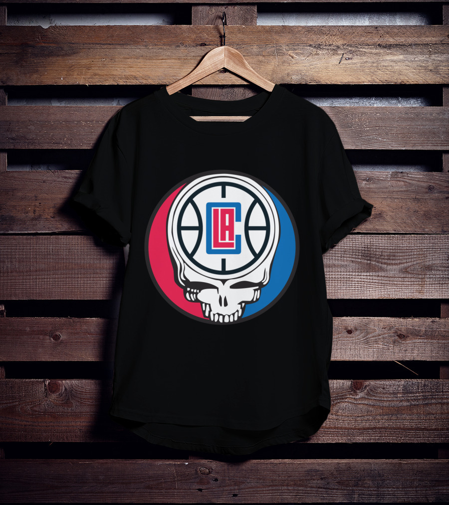 Grateful Dead La Clippers Skull Basketball T-Shirt