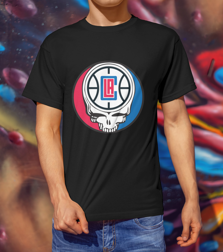 Grateful Dead La Clippers Skull Basketball T-Shirt