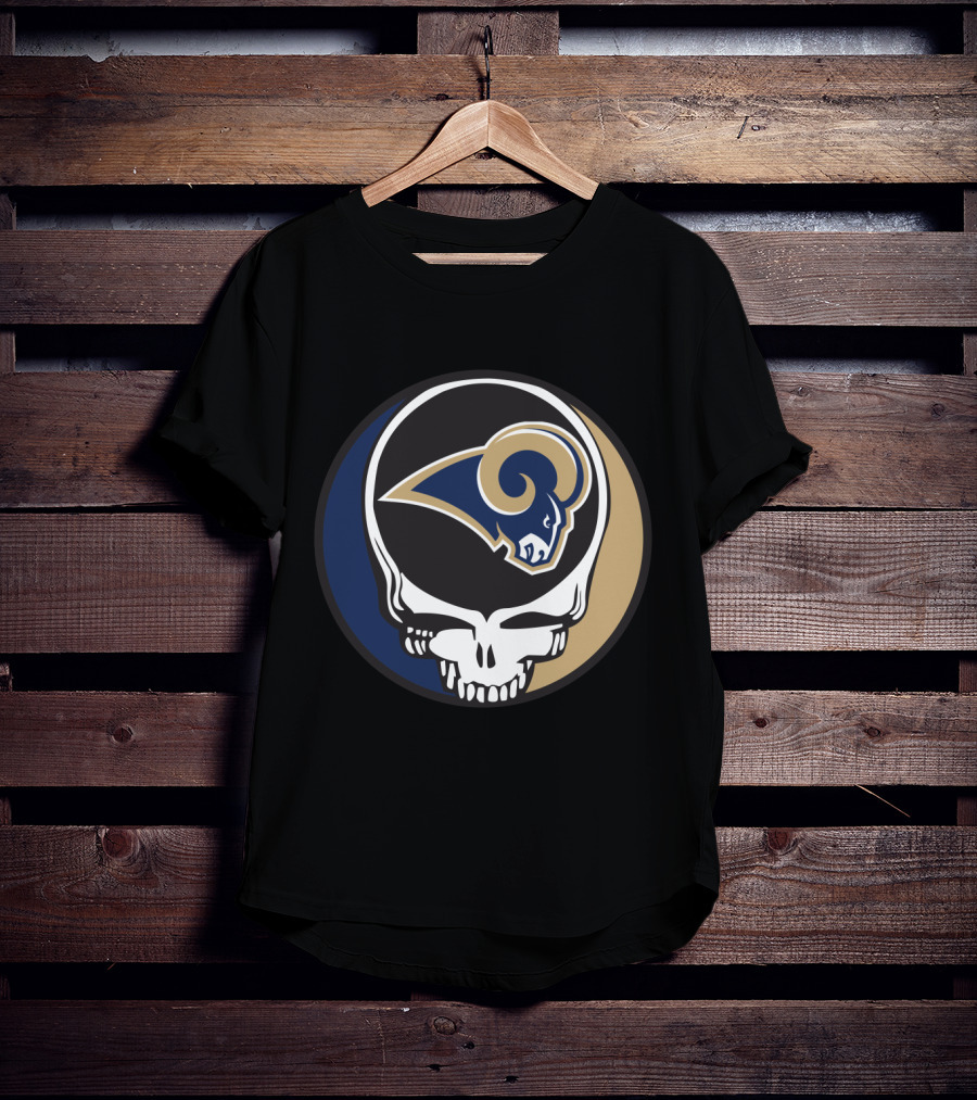 Grateful Dead Skull With Los Angeles Rams T-Shirt