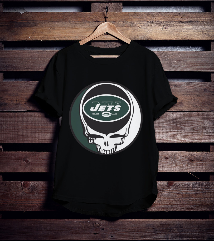 Grateful Dead Skull With New York Jets T-Shirt