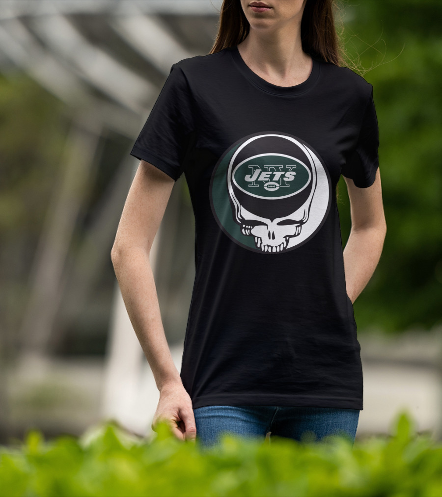 Grateful Dead Skull With New York Jets T-Shirt
