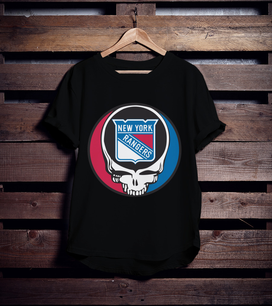 New York Rangers Grateful Dead Steal Your Face Skull Logo Fan T-Shirt