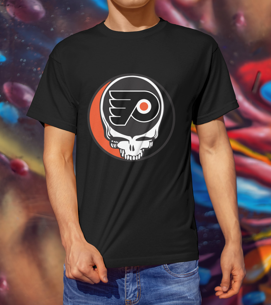 Philadelphia Flyers Grateful Dead Skull T-Shirt