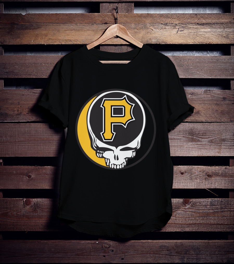 Grateful Dead Skull With Pittsburgh Pirates Logo For Fans T-Shirt