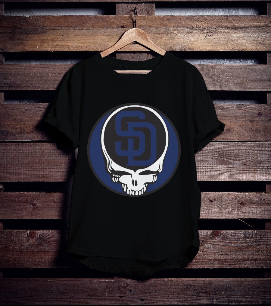 Grateful Dead San Diego Padres Fans Skull Logo Fusion T-Shirt