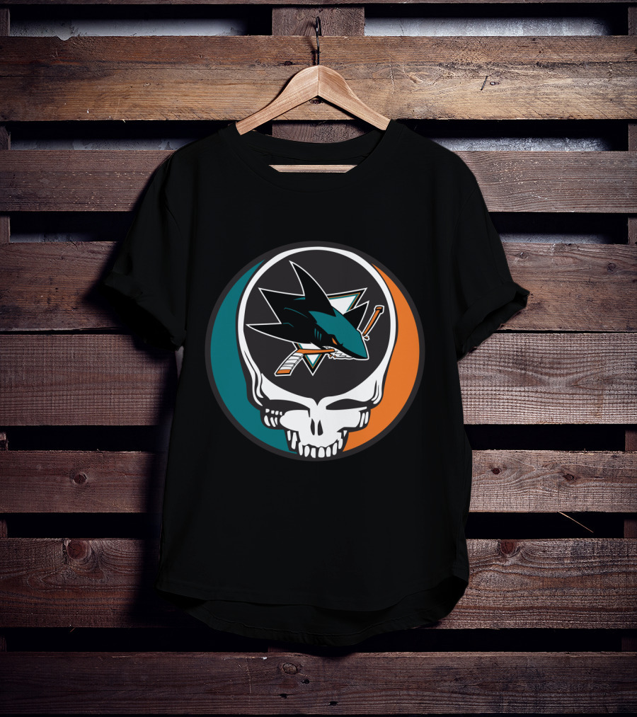 San Jose Sharks And Grateful Dead Skull Logo Fusion For Dedicated Fans T-Shirt