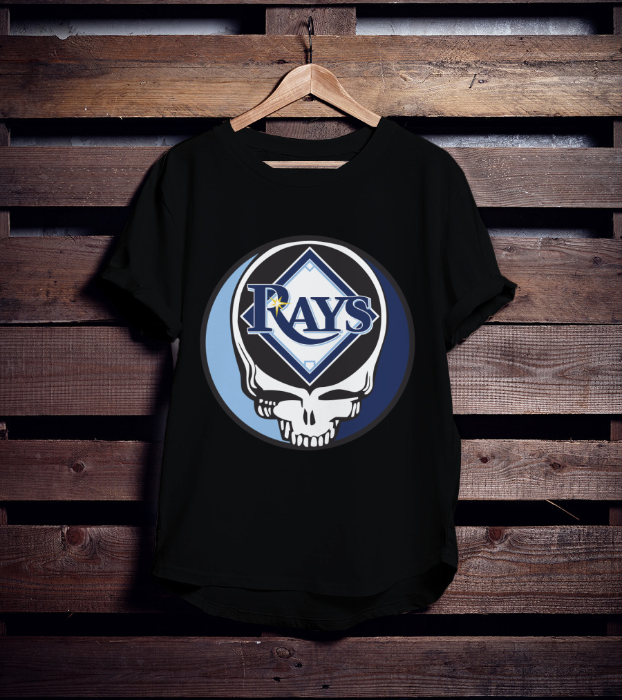 Grateful Dead Skull With Tampa Bay Rays Logo For Fans T-Shirt