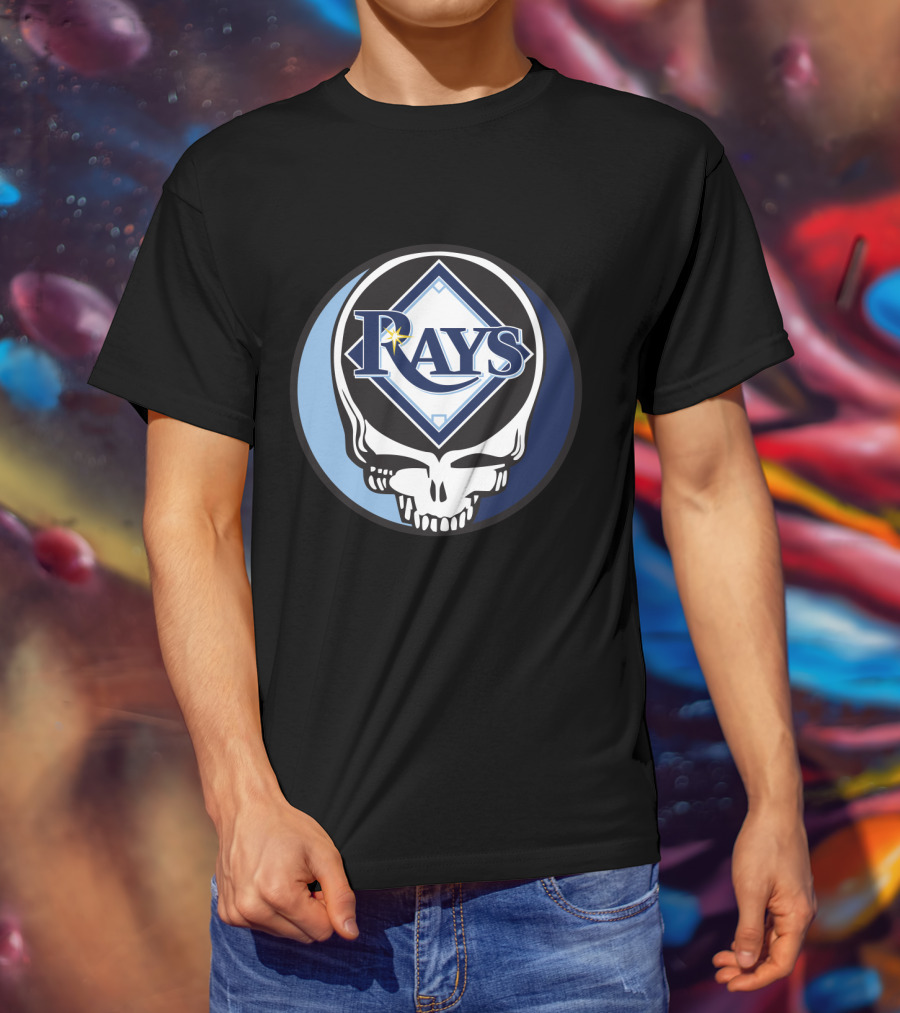 Grateful Dead Skull With Tampa Bay Rays Logo For Fans T-Shirt
