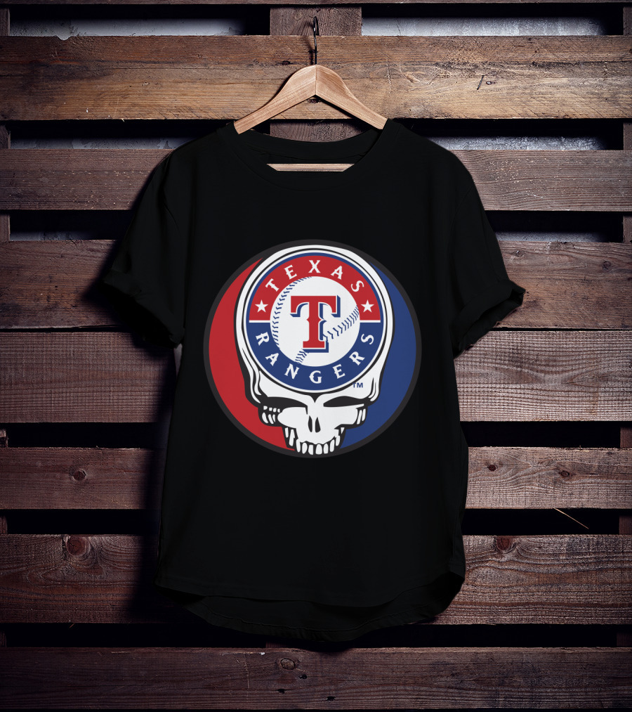 Texas Rangers Baseball Skull Grateful Dead-Inspired T-Shirt