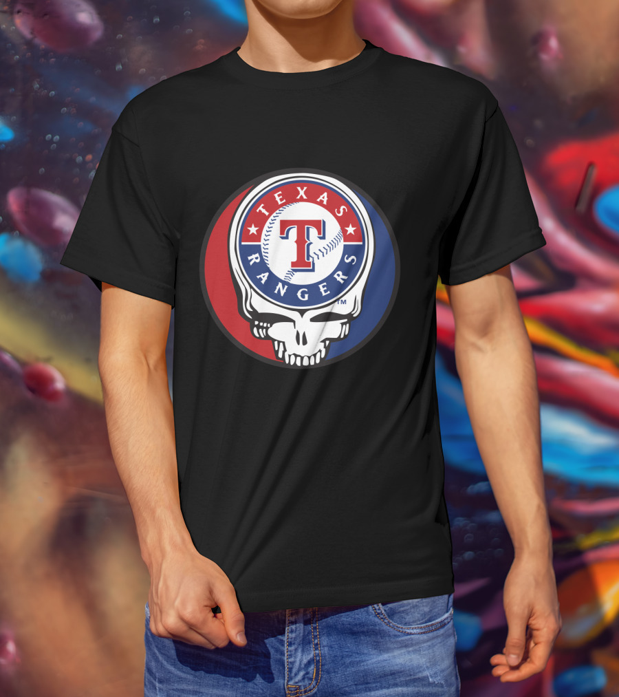 Texas Rangers Baseball Skull Grateful Dead-Inspired T-Shirt
