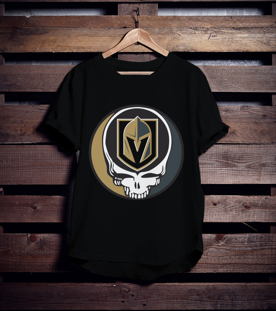 Grateful Dead Skull With Vegas Golden Knights Helmet T-Shirt