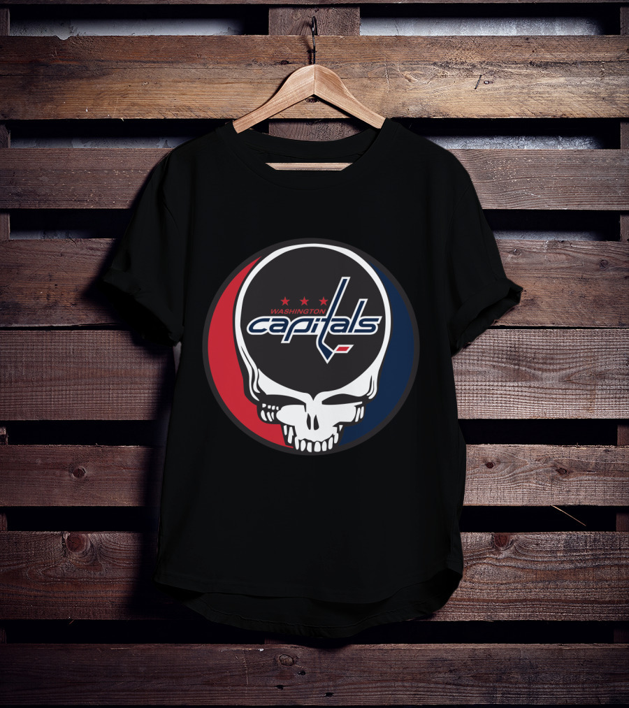 Washington Capitals Steal Your Face Hockey Skull T-Shirt
